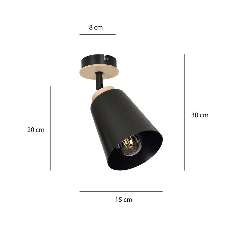 Lampa Sufitowa Atlas 1725/1 1Xe27 czarna