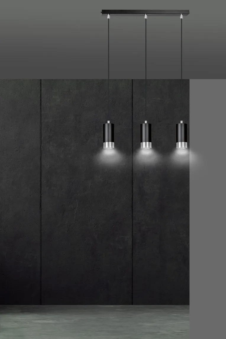Lampa Wisząca Fumiko 3816/3 3Xgu10 czarna/chrom