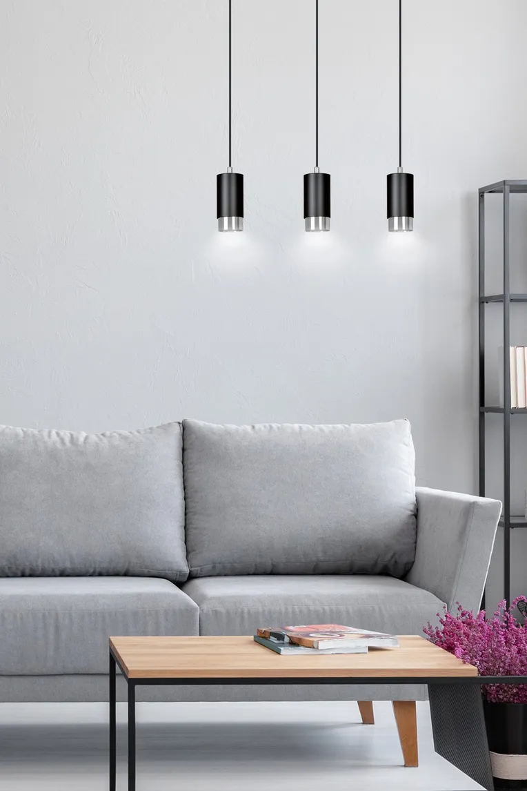 Lampa Wisząca Fumiko 3816/3 3Xgu10 czarna/chrom