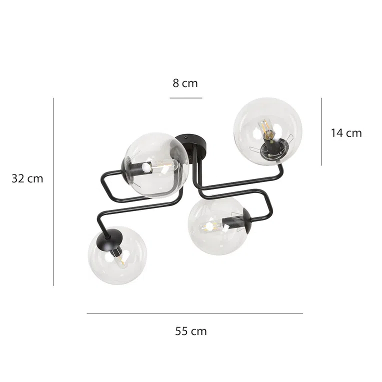 Lampa Sufitowa Brendi 4 Bl831/4 4Xe14 transparentna
