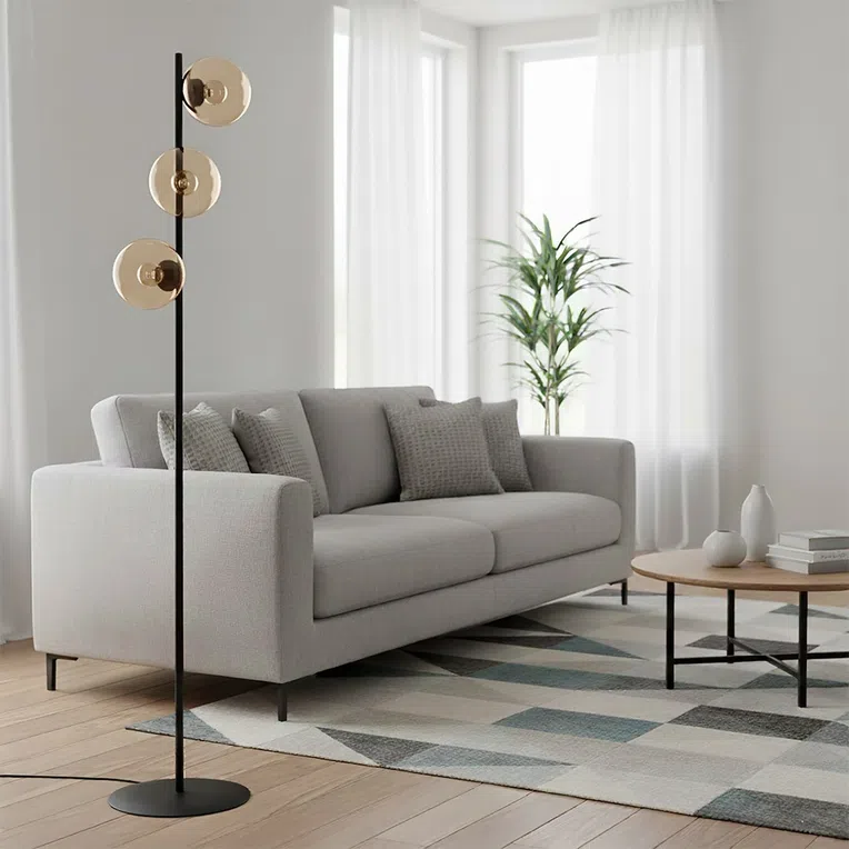 Lampa podłogowa rossi lp3 miodowy 5881 czarny