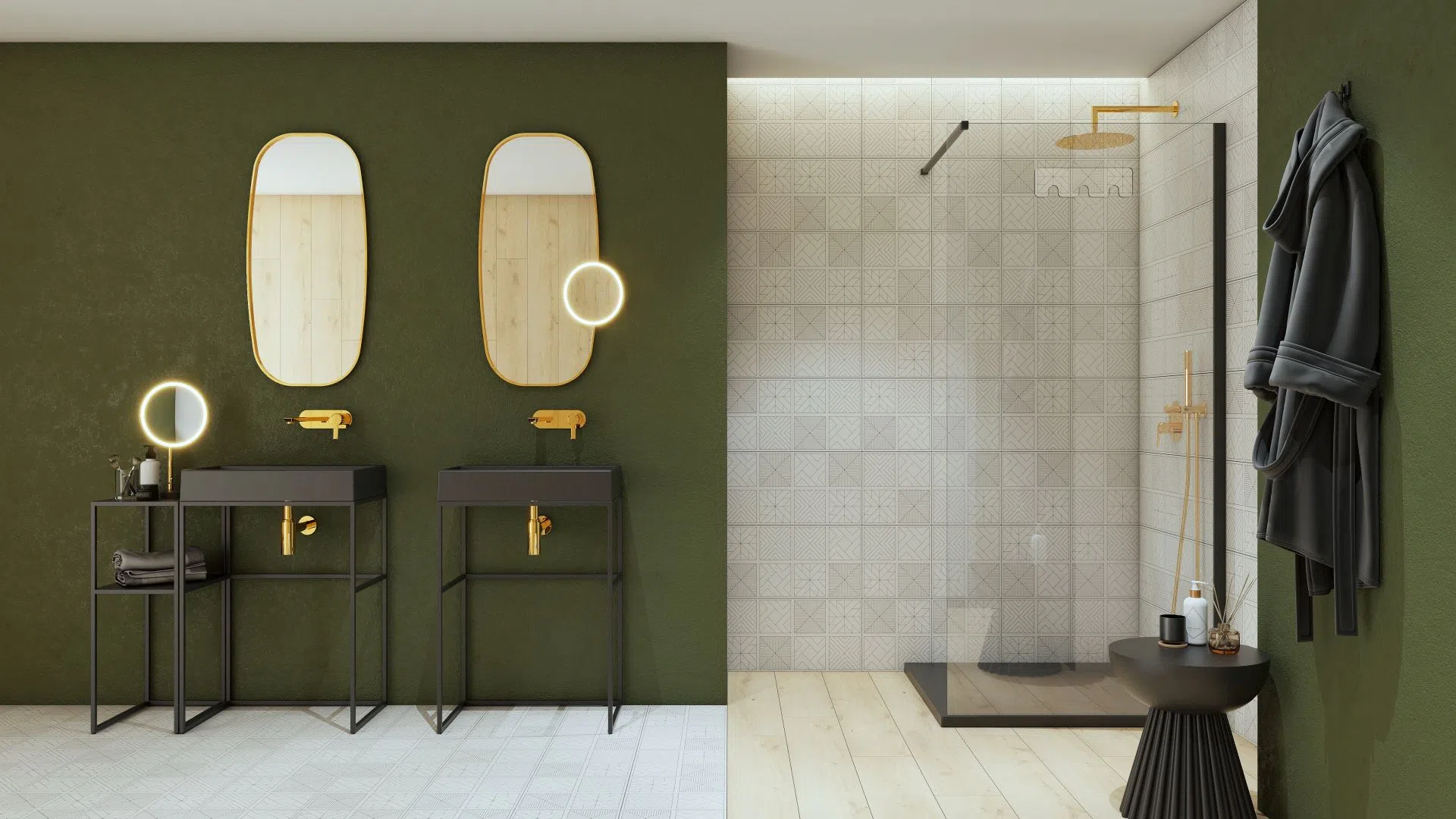 Łazienka z dwiema umywalkami