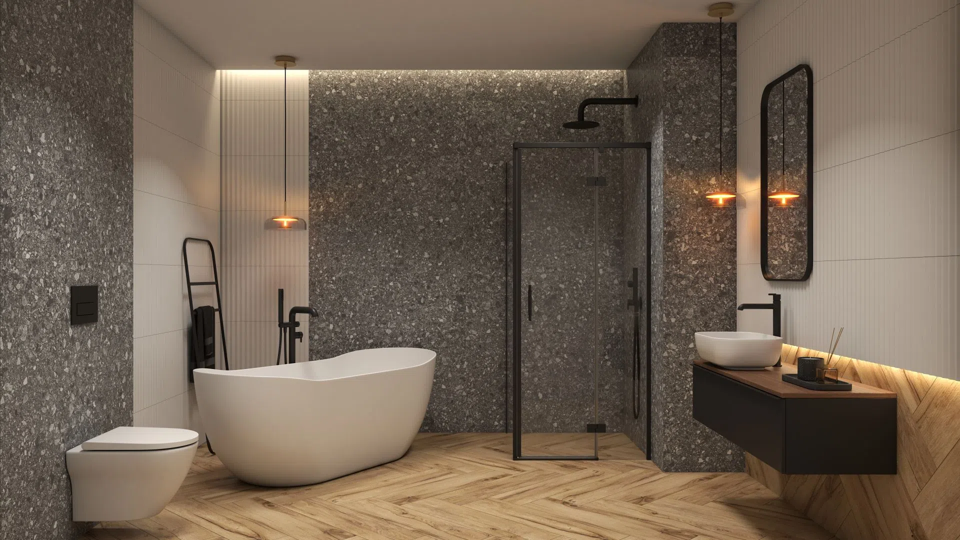 Łazienka z prysznicem i wanną