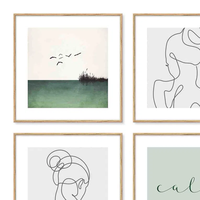 Zestaw obrazów KNOR morze + calm 4 szt. 30x30 cm