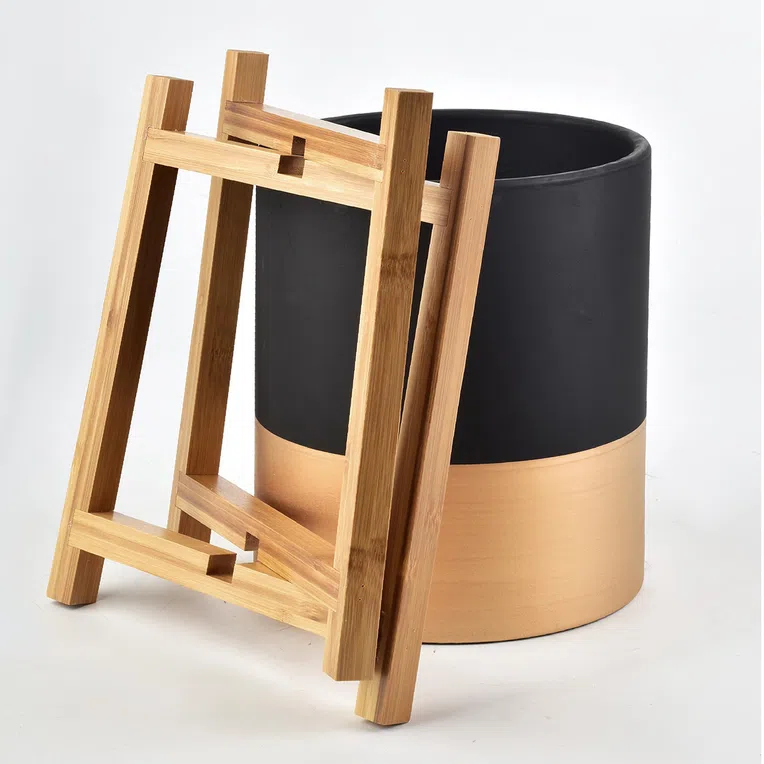 Doniczka AVA GOLD na stojaku 20x47 cm