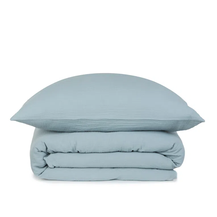 Komplet pościeli muślinowej MUSLIN zielona 140 g/m2 160x200 cm