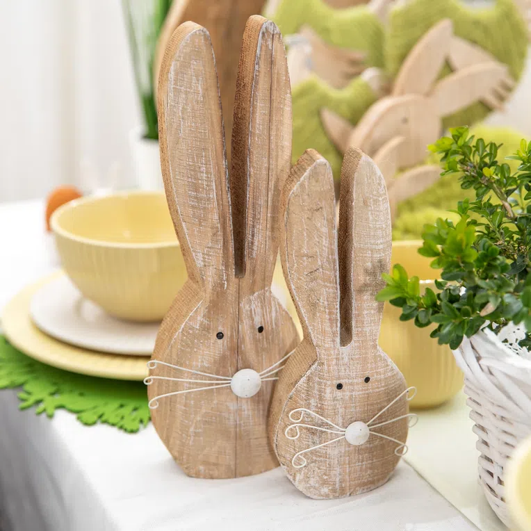 Figurka wielkanocna RUBY zając drewniany 22 cm