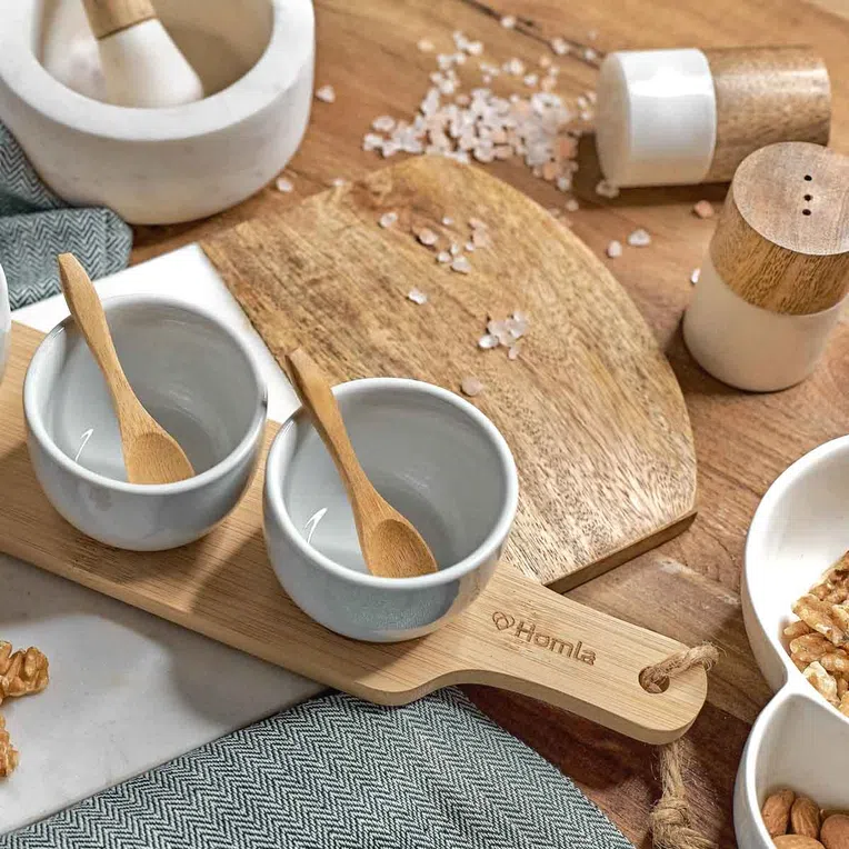 Solniczka i pieprzniczka MARBLE biała 8 cm