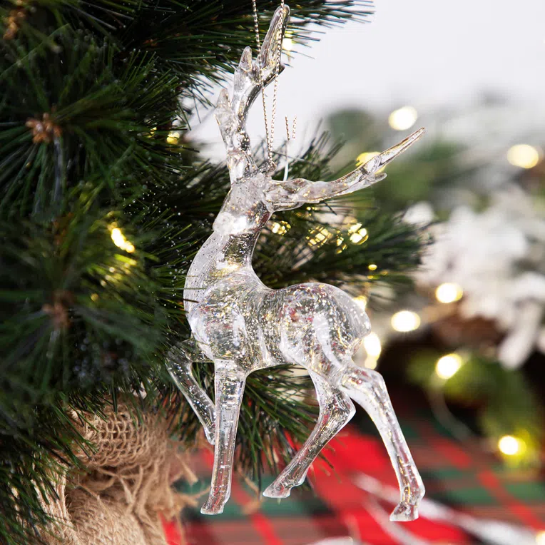 Zawieszka BIJOU transparentna renifer 15 cm
