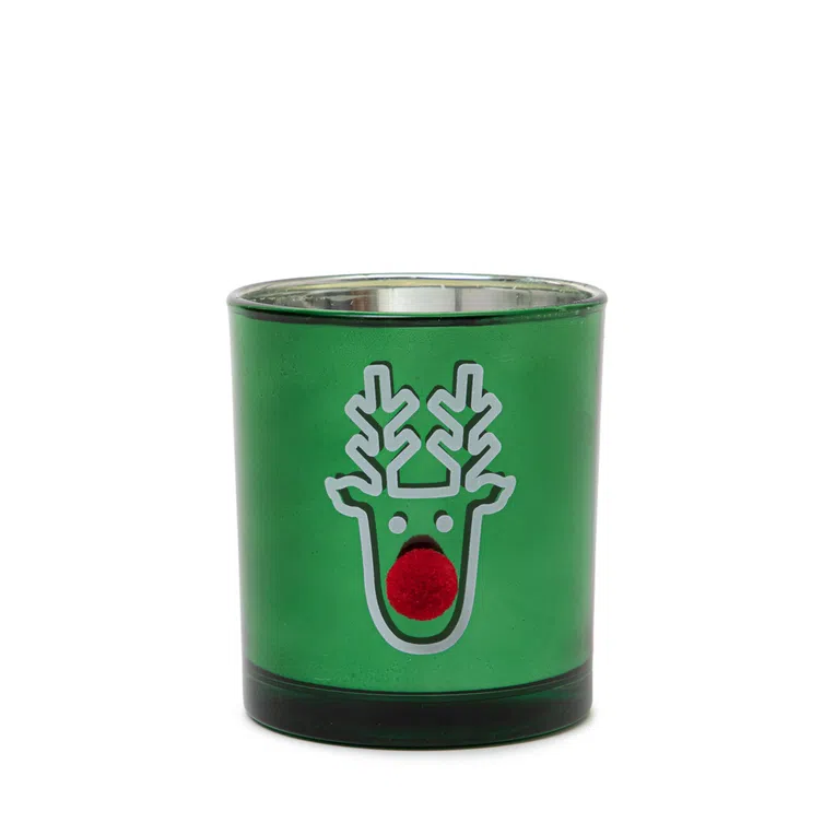 Świeca FROSTED zapachowa zielona 10 cm