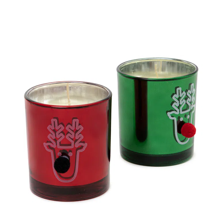 Świeca FROSTED zapachowa zielona 10 cm