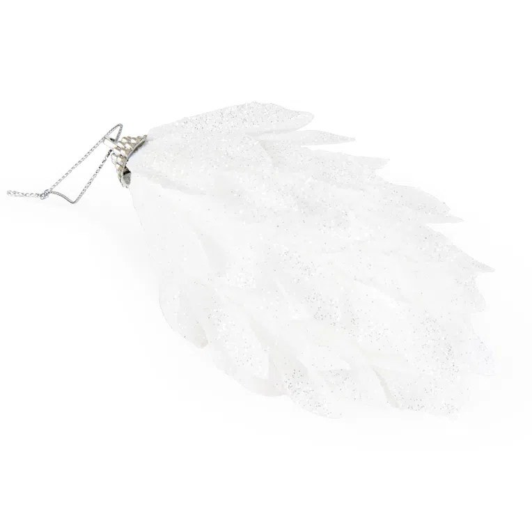 Bombki FEATHER podłużne białe 2 szt.