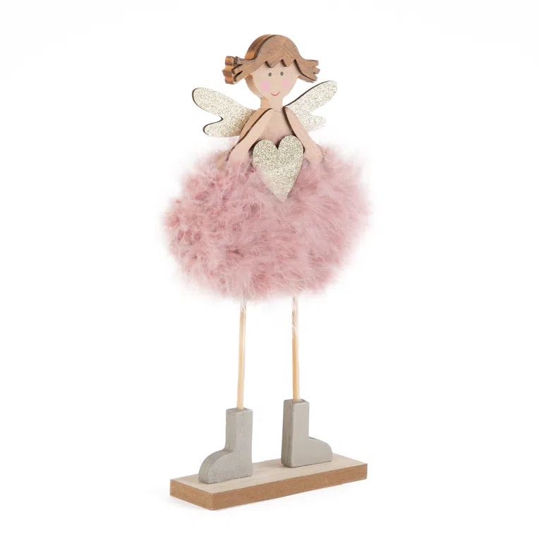 Anioł SHINE różowy 30 cm