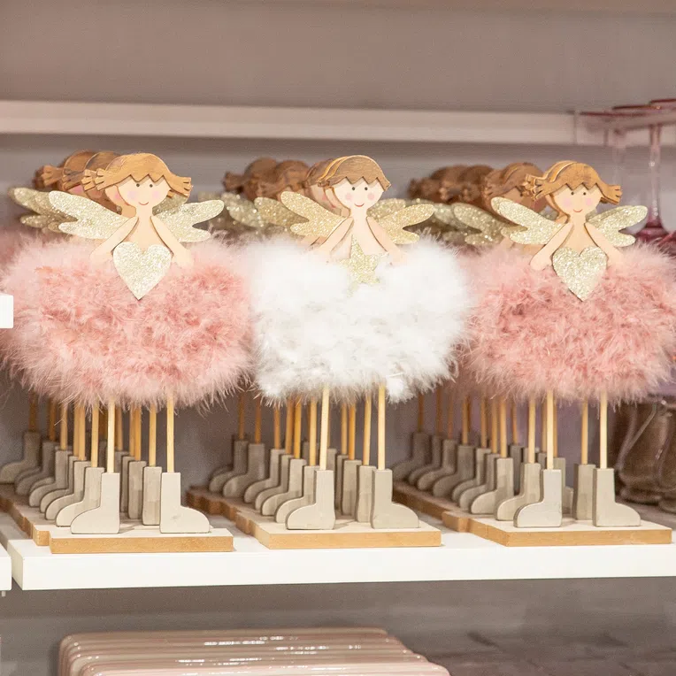 Anioł SHINE różowy 30 cm