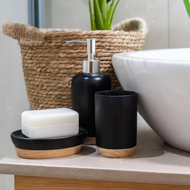 Kubek łazienkowy JUPITER czarny 0.22 l