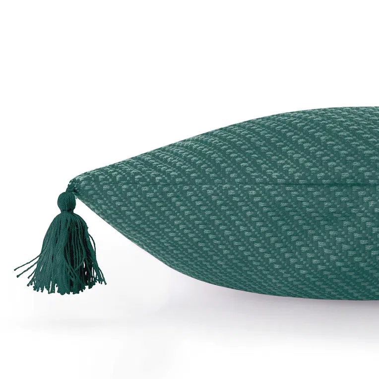 Poszewka MORRIS z frędzlami zielona 45x45 cm