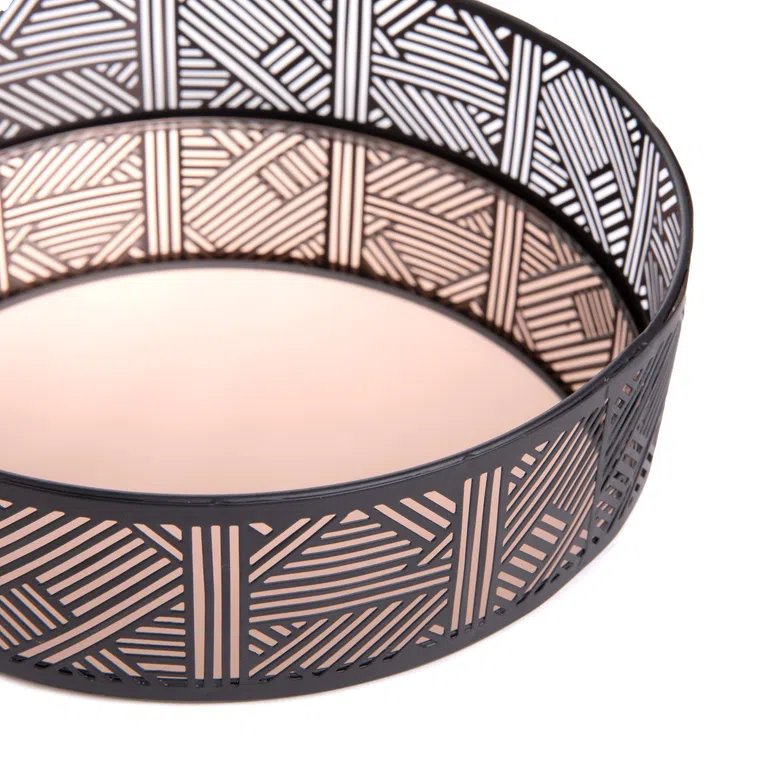 Taca ART DECO z lustrem czarna 20x5 cm