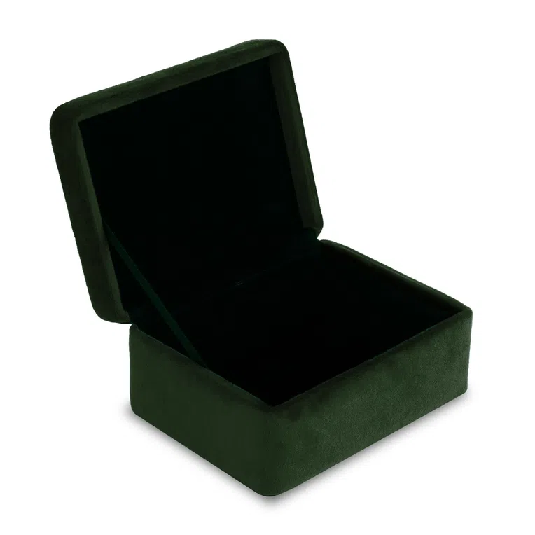 Szkatułka LOVA welurowa zielona 16x12x7cm