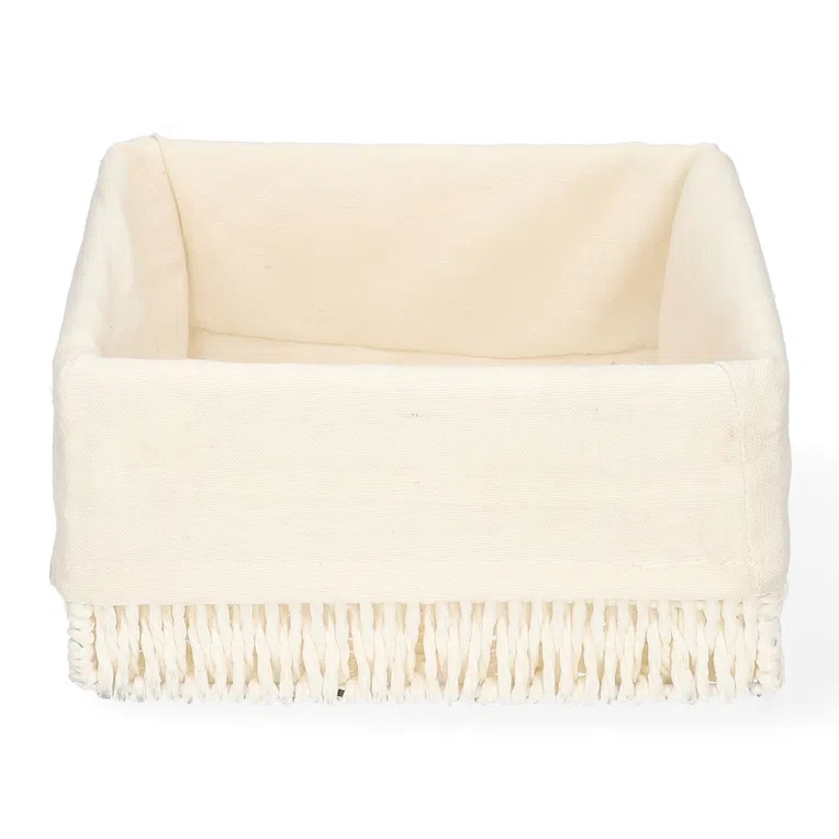 Koszyk TUOMO kwadratowy biały 20x20 cm