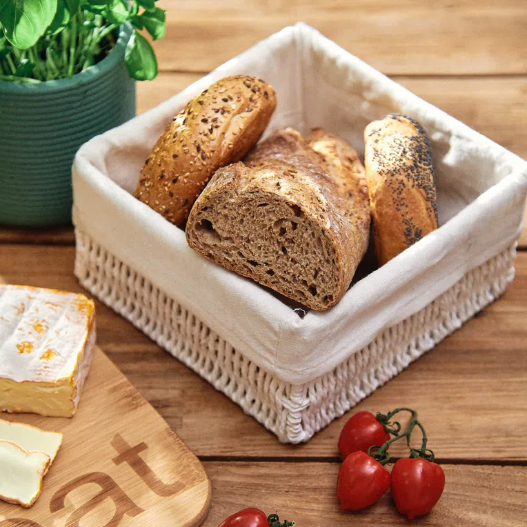 Koszyk TUOMO kwadratowy biały 20x20 cm