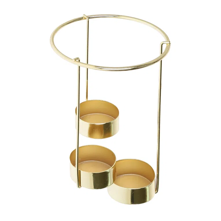 Lampion GALIA szklany złoty 15x20 cm