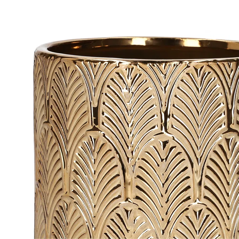 Osłonka na doniczkę ART DECO złota 10x10 cm