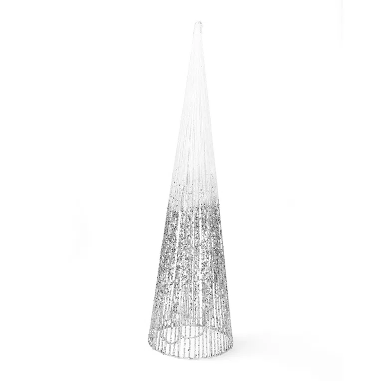 Choinka POMMIE biało-srebrna z ledem 60 cm