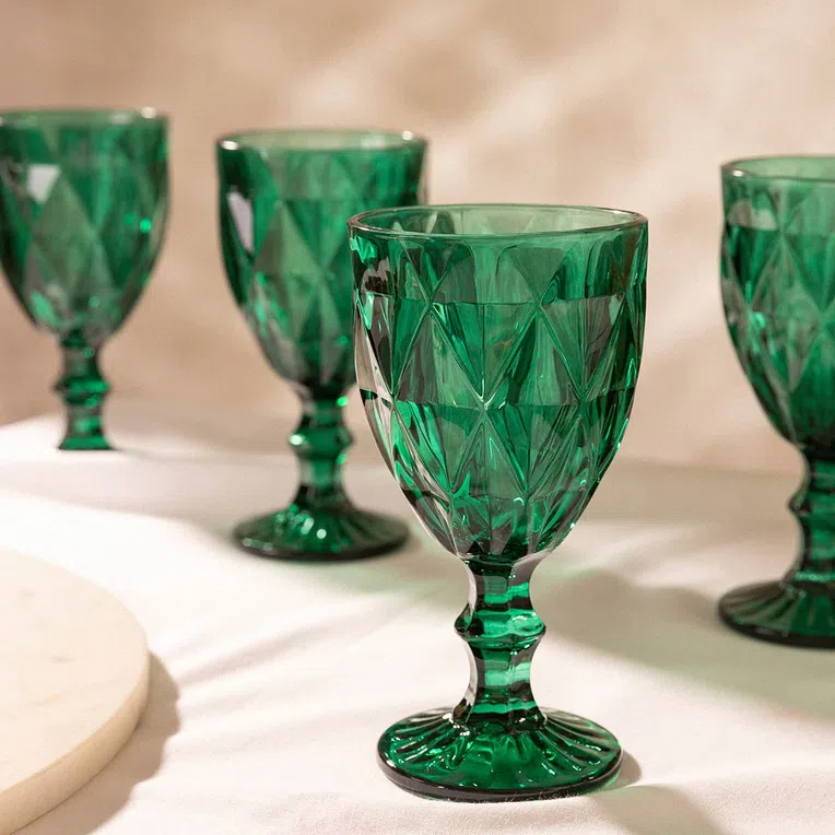 Zestaw kieliszków LUNNA do wina zielonych 4 szt. 0.31 l