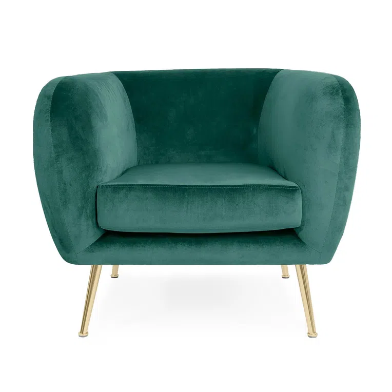 Fotel BARI welurowy zielony 69x79x75 cm