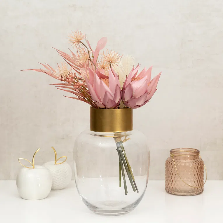 Wazon VOSE szklany transparentny 18x25 cm