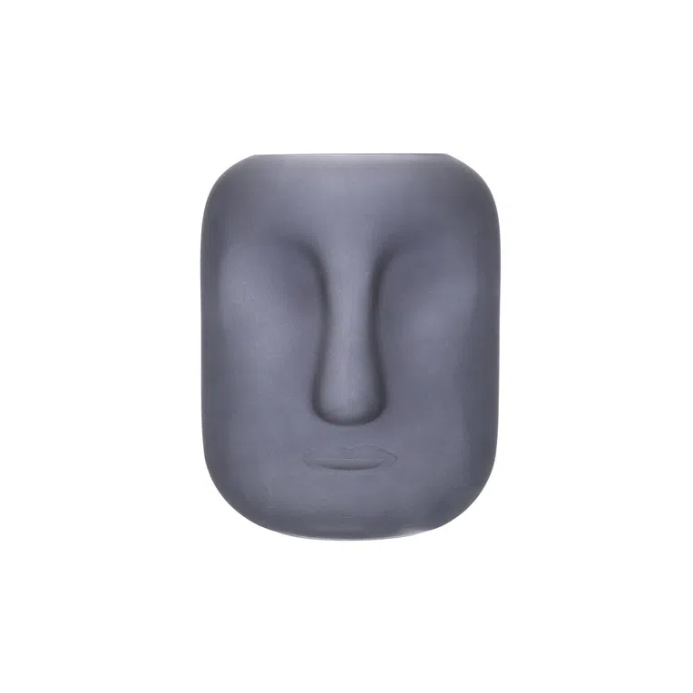 Wazon FACE w kształcie twarzy czarny 17x17x20 cm