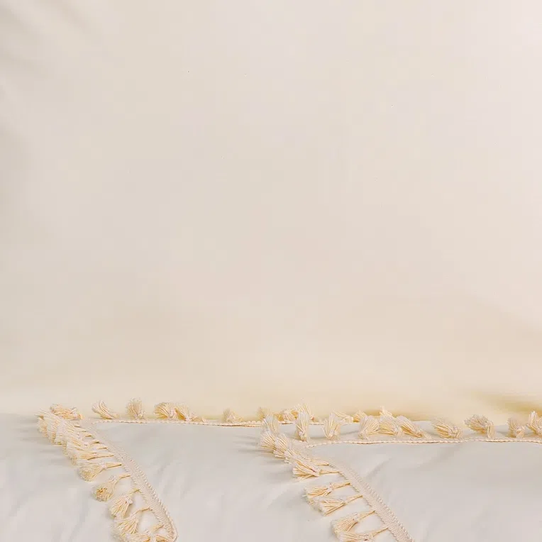 Pościel FRINGE bawełniana beżowa 160x200 cm