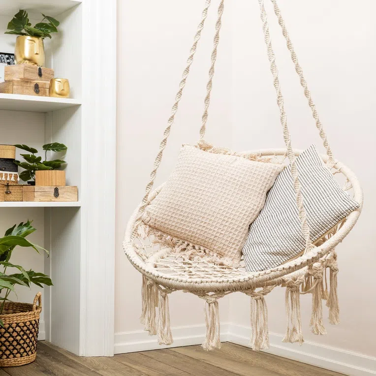 Huśtawka CIRCLE ecru 80x60x120 cm