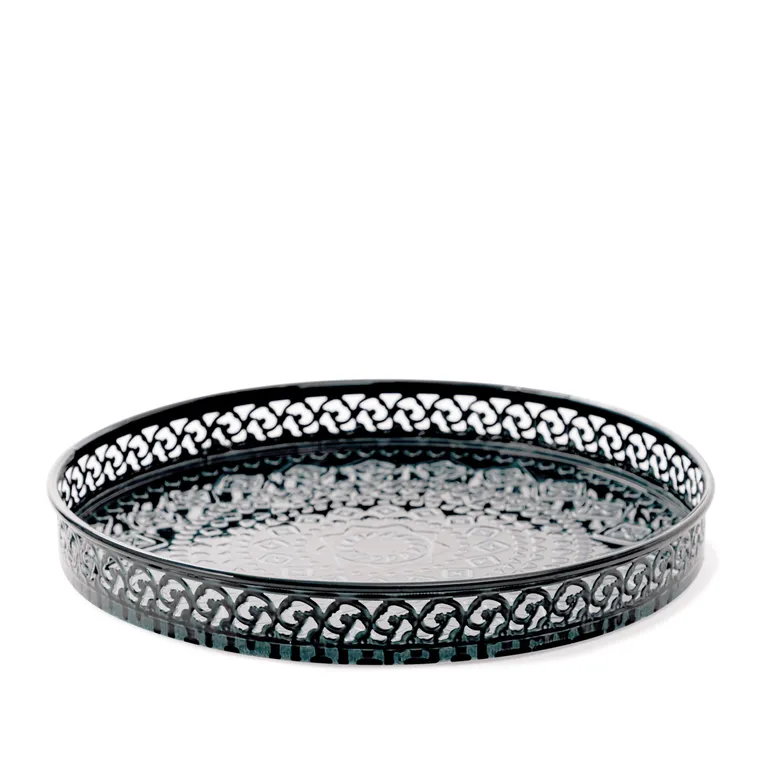 Taca dekoracyjna DEWI okrągła niebieska 25x25x3 cm