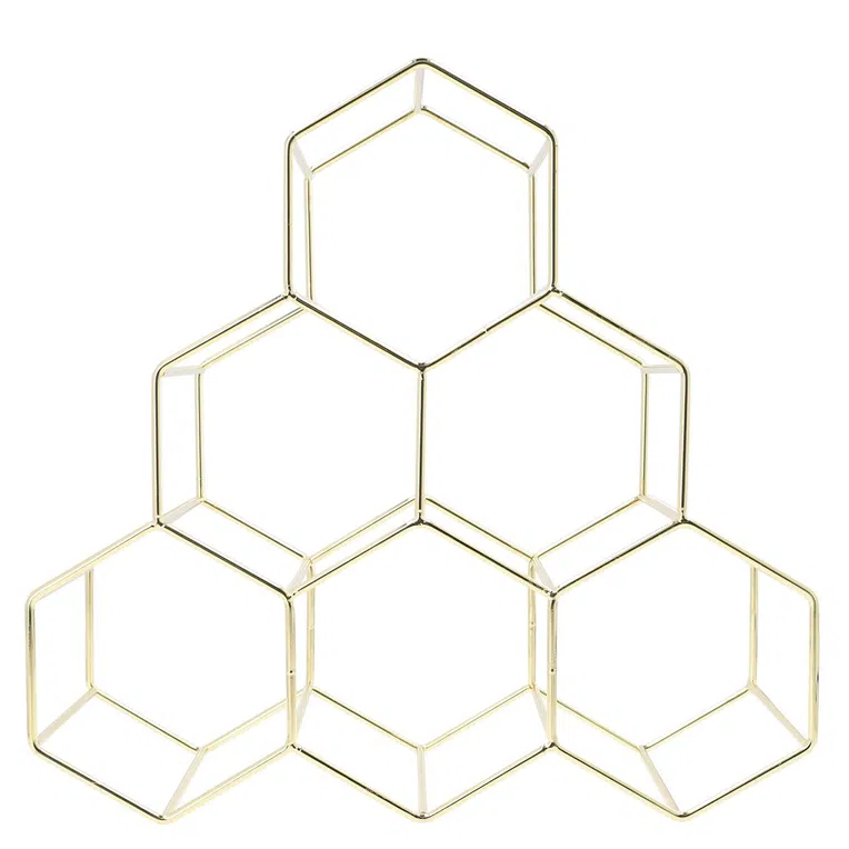 Stojak DUNCAN na wino metalowy złoty 33x16x31 cm