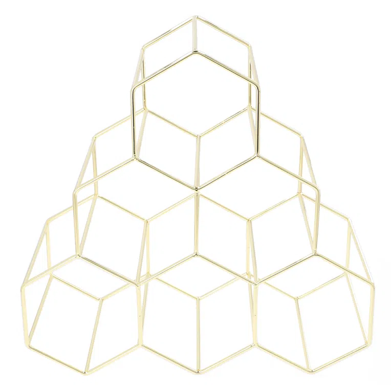 Stojak DUNCAN na wino metalowy złoty 33x16x31 cm