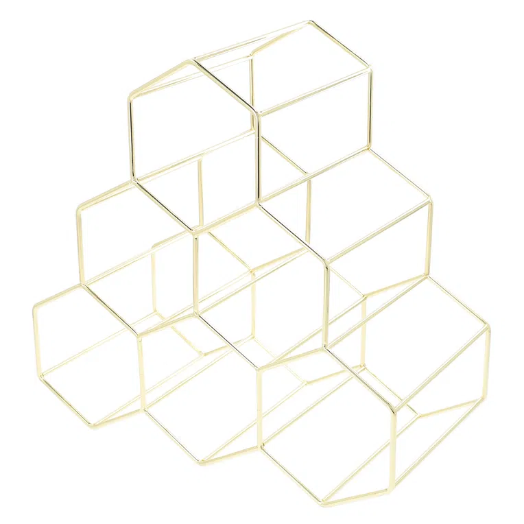 Stojak DUNCAN na wino metalowy złoty 33x16x31 cm