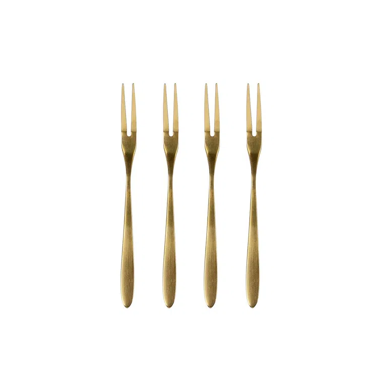 Zestaw GRANDE widelczyków do przekąsek złotych 4 szt.
