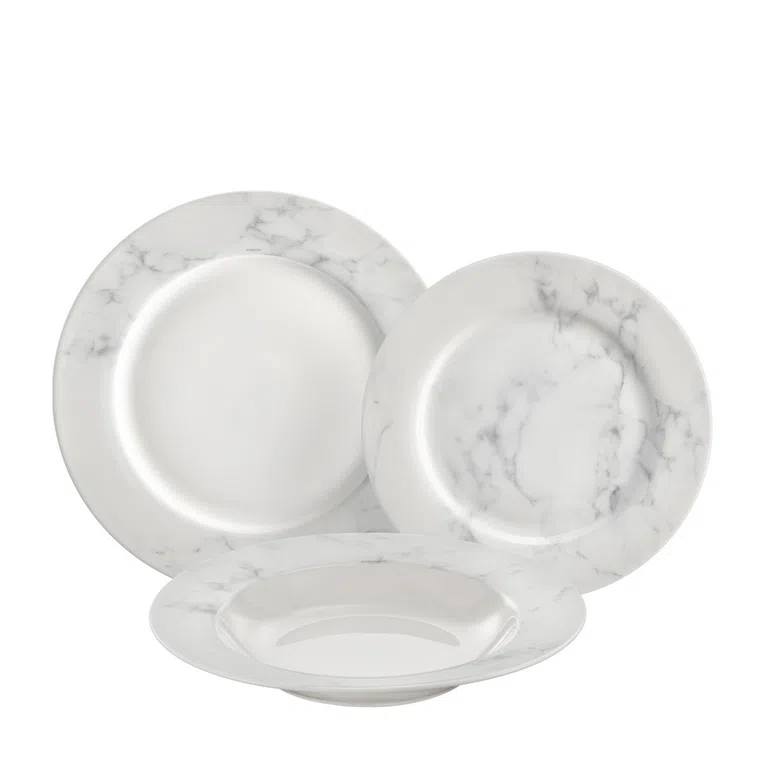 Serwis obiadowy MARBLE kolor marmurowy 18 el.