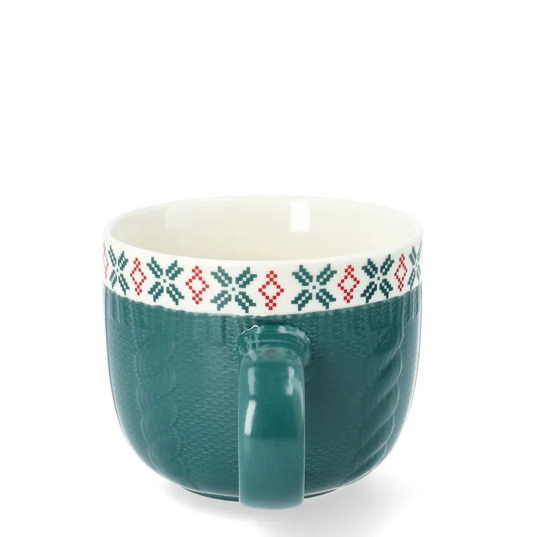 Kubek LAINE zielony ze śnieżynką 0,44 l