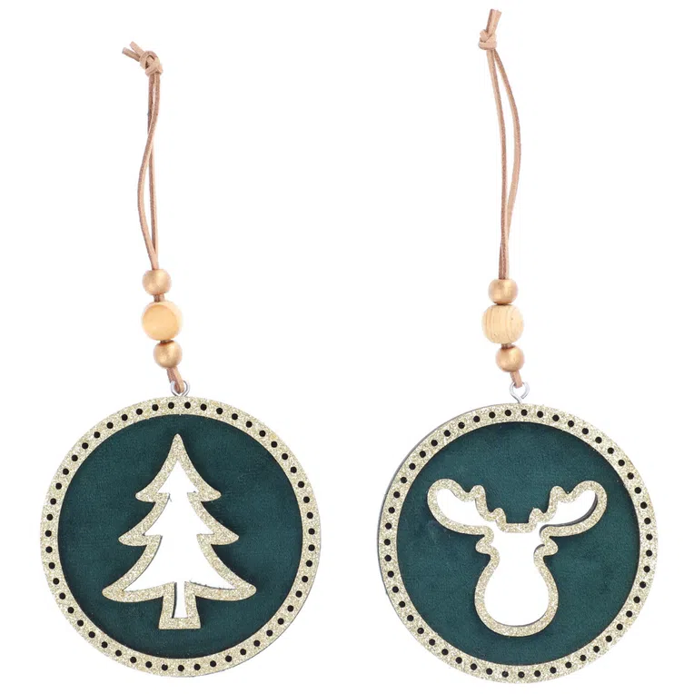 Zawieszka BLUEMOON zielona, 2 szt. 8 cm