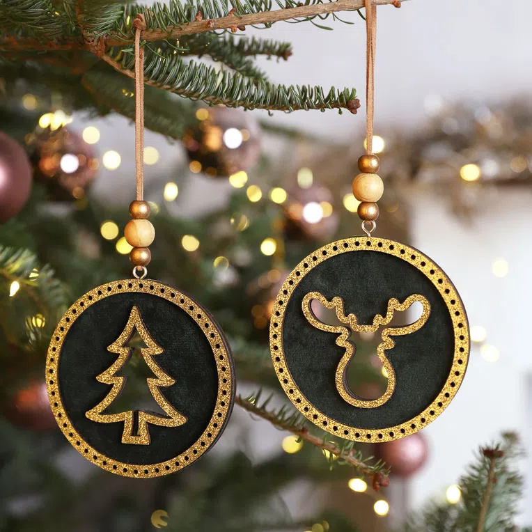 Zawieszka BLUEMOON zielona, 2 szt. 8 cm