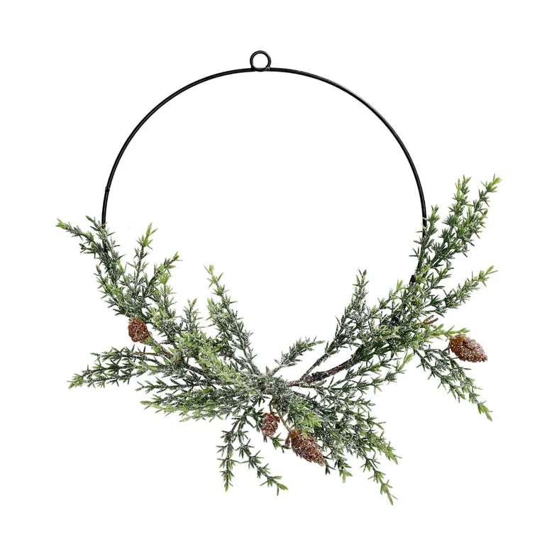 Stroik PASCCO świąteczny na metalowej obręczy 40 cm