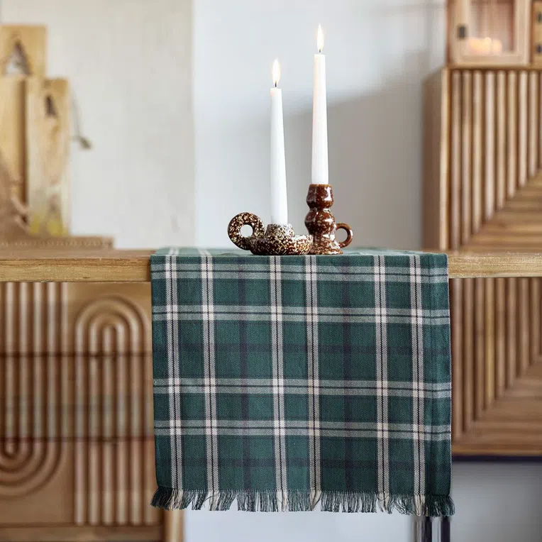 Bieżnik GITTER w kratę zielony 40x160 cm