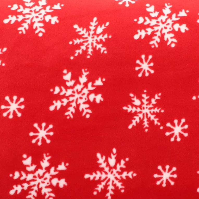 Koc SNOFLOCK w śnieżynki czerwony 130x170 cm
