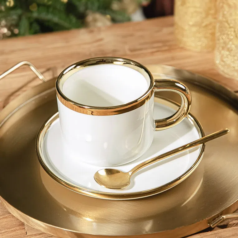 Filiżanka SINNES biała ze spodkiem i łyżeczką 0,2 l