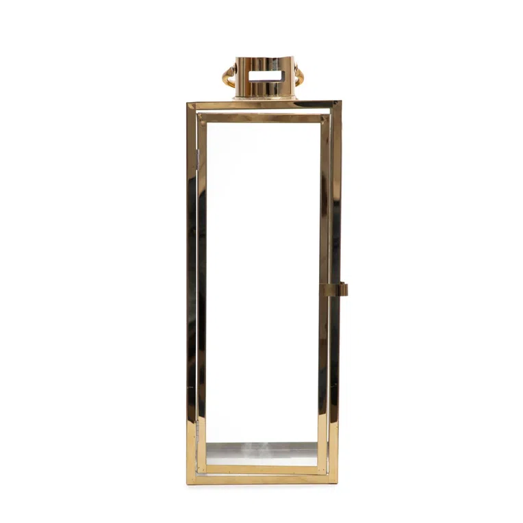 Latarnia TONDO złota 14x14x39 cm