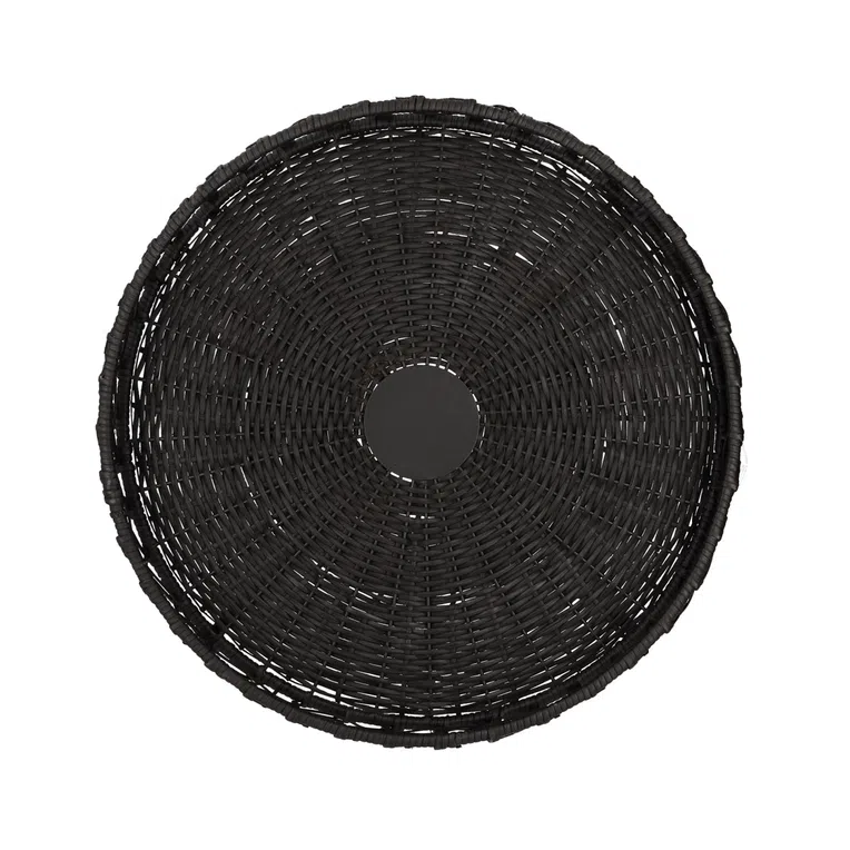 Stolik LEYA kawowy rattan naturalny czarny 54x54x40 cm