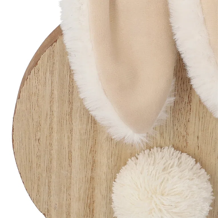 Dekoracja ESSON królik drewniany z pluszowymi uszami 15 cm