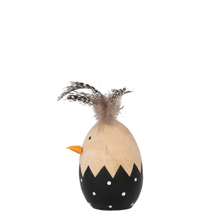 Figurka wielkanocna JINGA kura z piórkiem 5 cm
